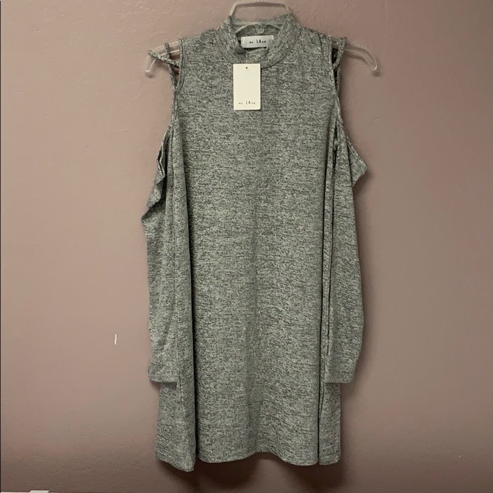 My LAnd Strappy Cold Shoulder Long Top Small NWT - Picture 2 of 7